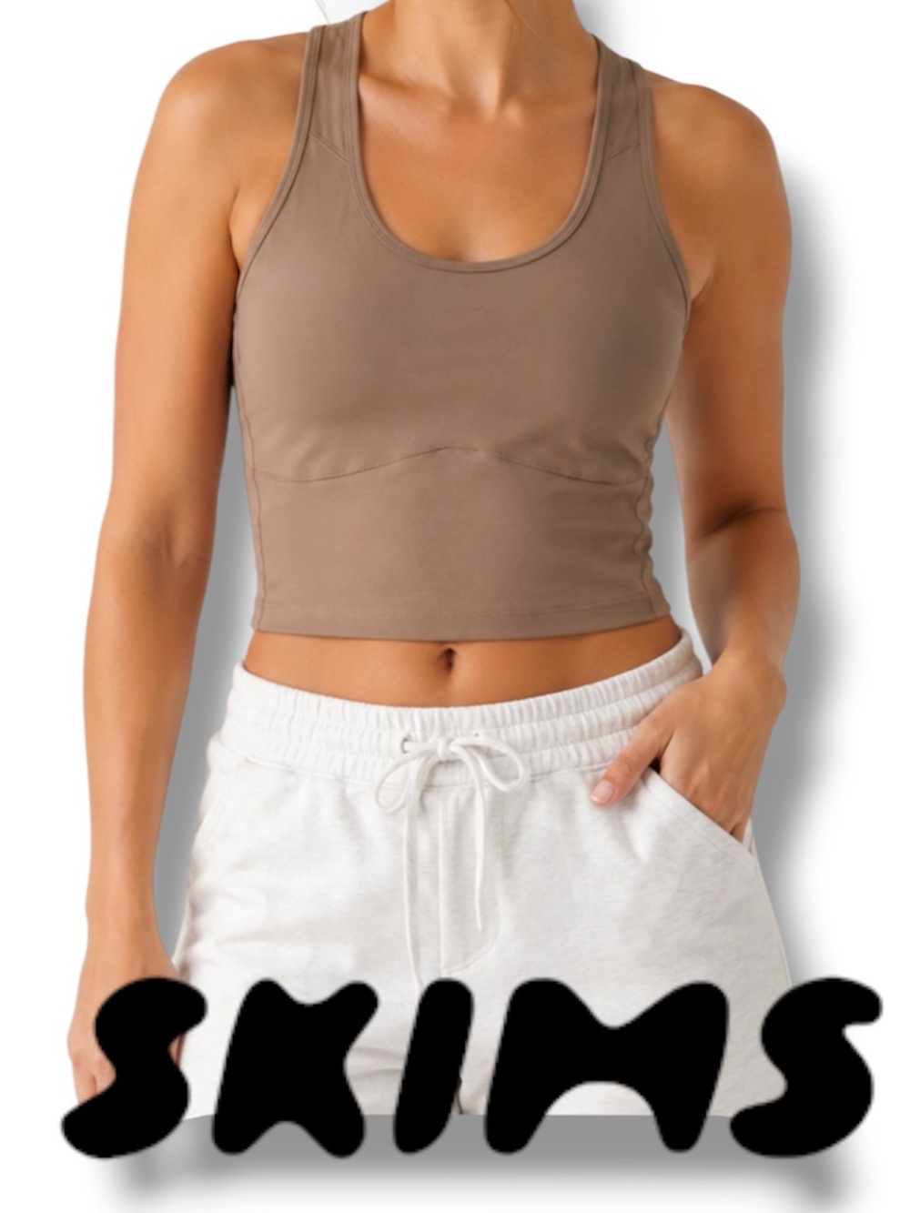 SKIMS Performance Racerback Crop Tank Top –Size Medium